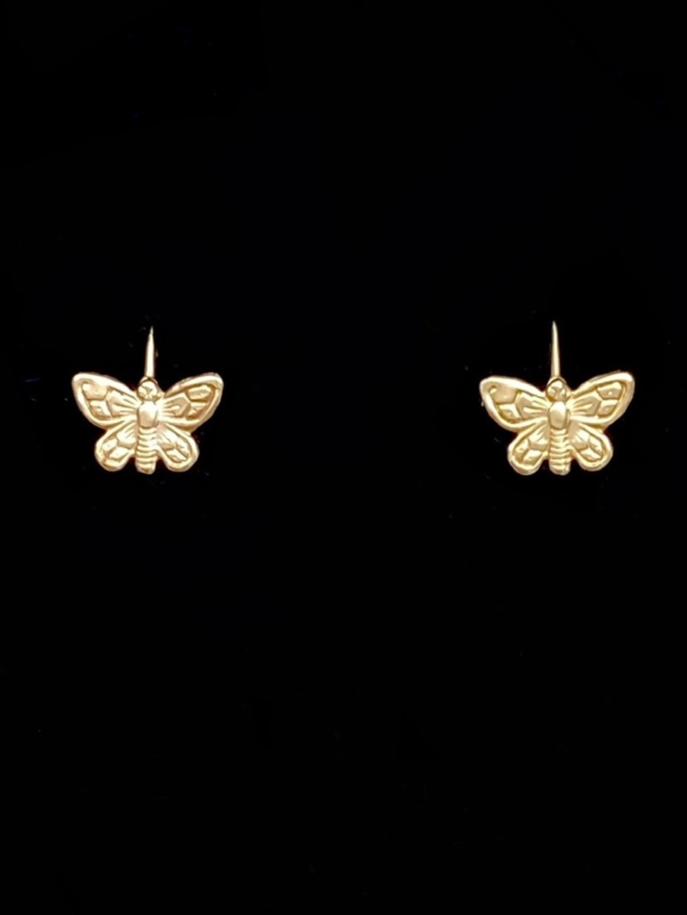 14K Gold Butterfly Light Leverback Earrings Authentic Charming Girl Kids Adult